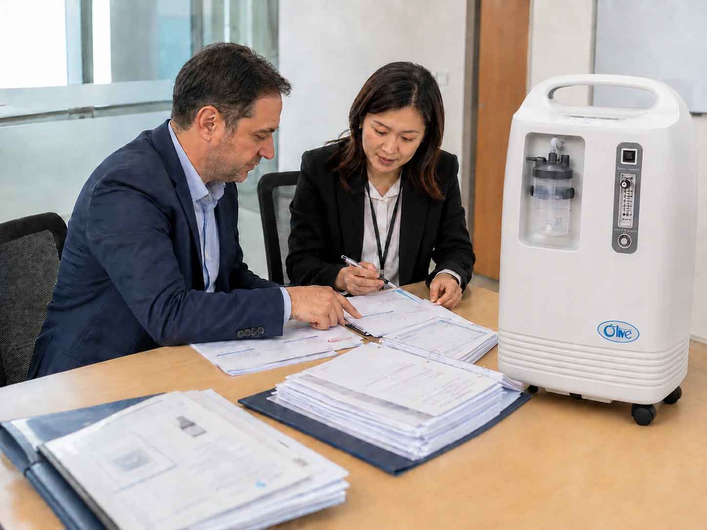 Olive oxygen concentrator and registration documents