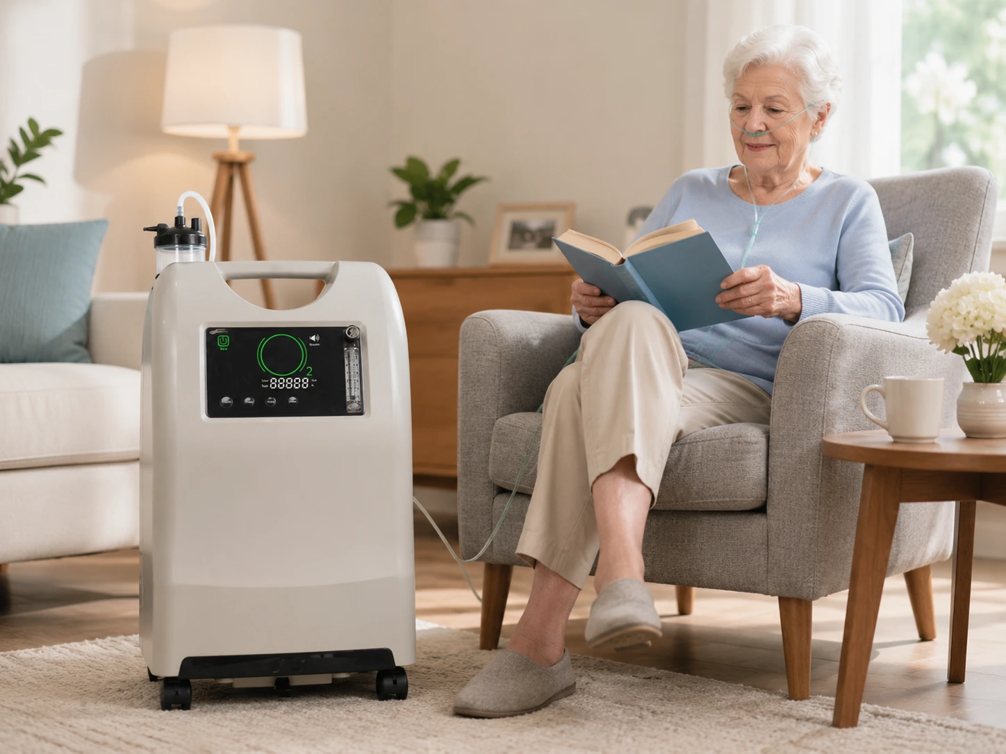 Medical distributor evaluating an Olive oxygen concentrator